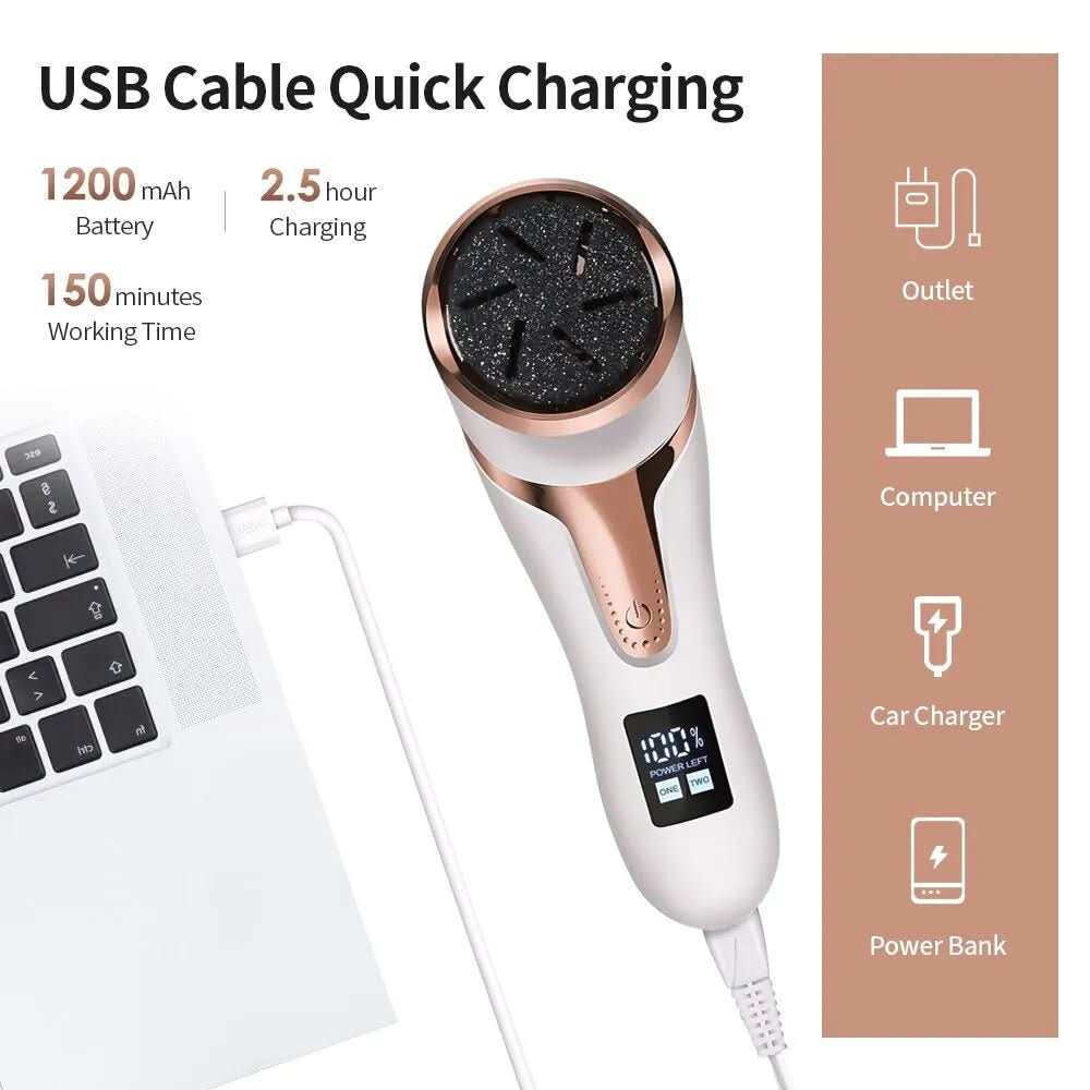 Lisslune | Rechargeable foot care device for silky soft feet
