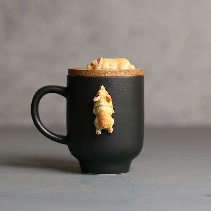 Lisslune | 3D Climbing Bulldog Ceramic Mugs