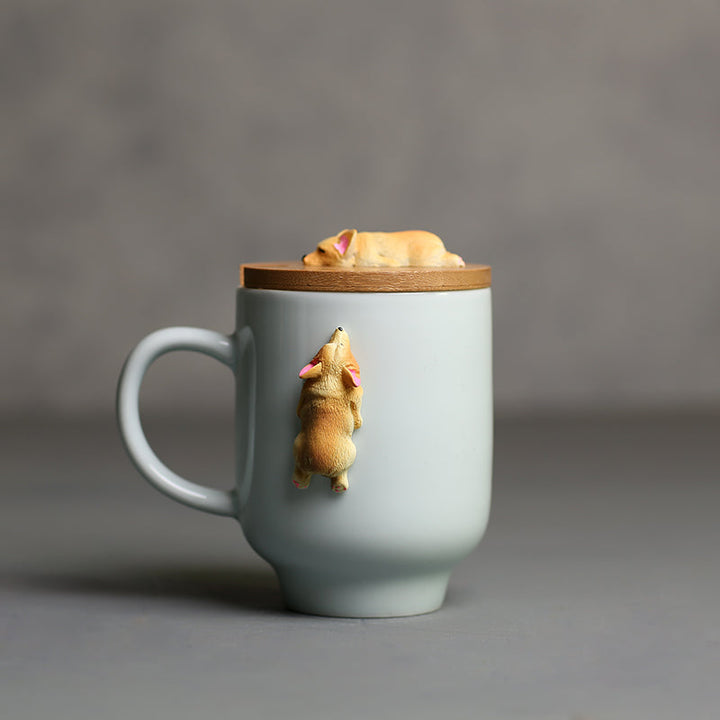 Lisslune | 3D Climbing Bulldog Ceramic Mugs