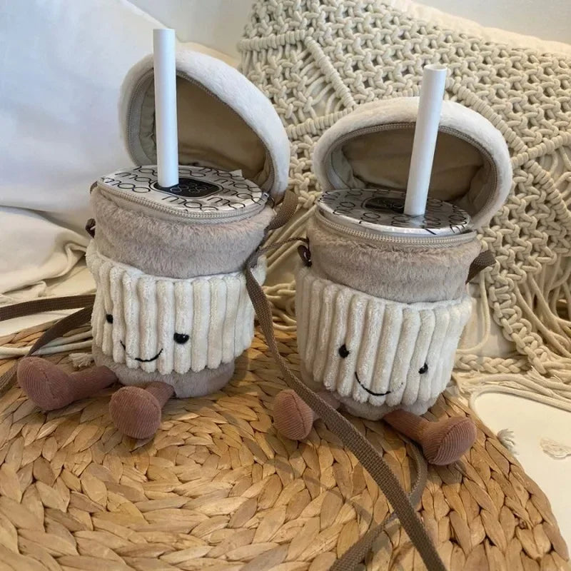 Lisslune | Cute Happy Coffee Mug Holder Plush Bag