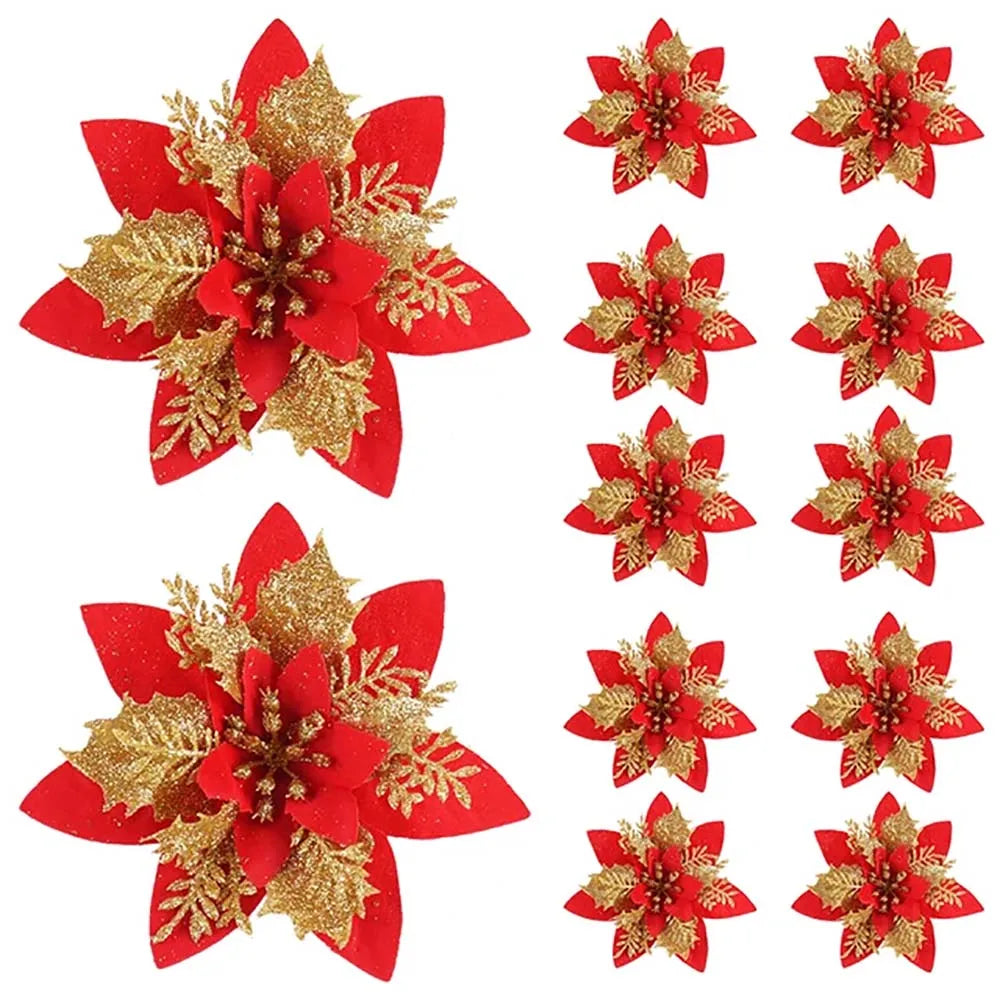 Lisslune | Floravine Christmas Flowers – Luxury Artificial Flowers in Red, Pink and Gold for Party Decoration