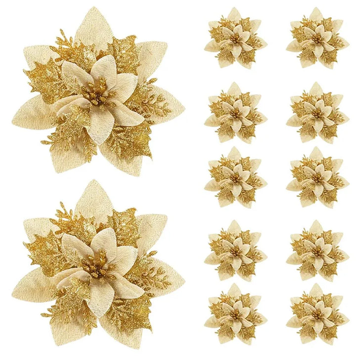 Lisslune | Floravine Christmas Flowers – Luxury Artificial Flowers in Red, Pink and Gold for Party Decoration