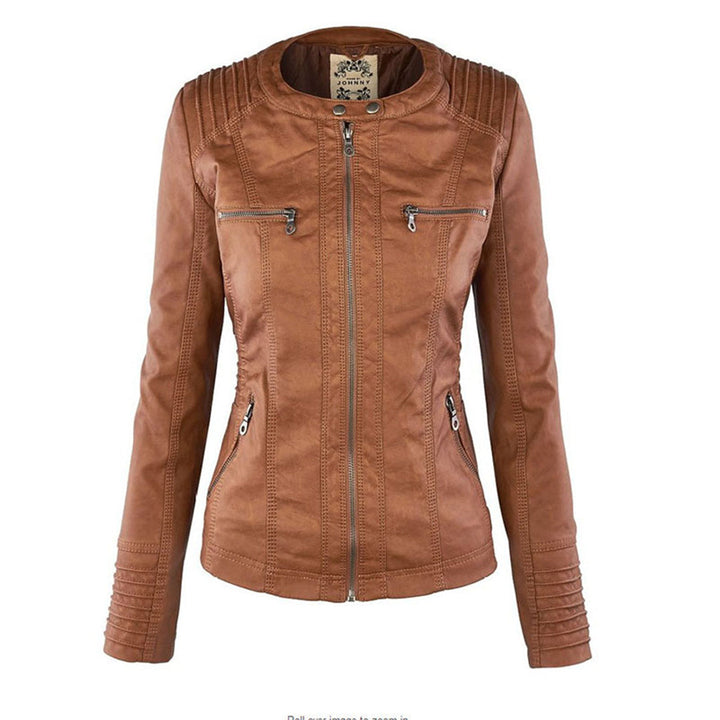 Lisslune | Waterproof Women's Synthetic Leather Jacket with Hood