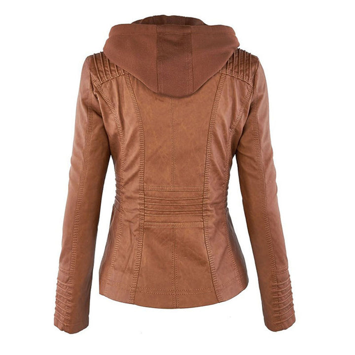 Lisslune | Waterproof Women's Synthetic Leather Jacket with Hood