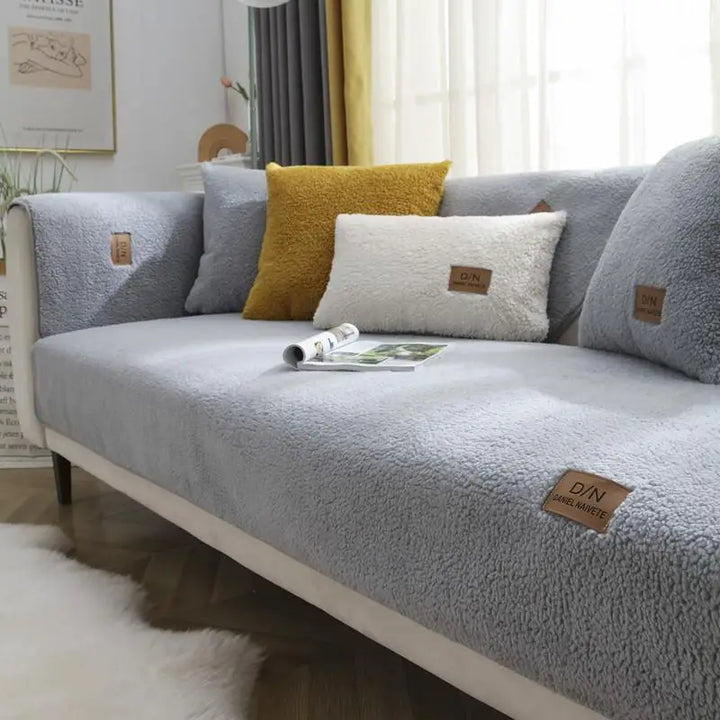 Lisslune | Waterproof Thick Fuzzy Sherpa Fleece Non-slip Sofa Cover