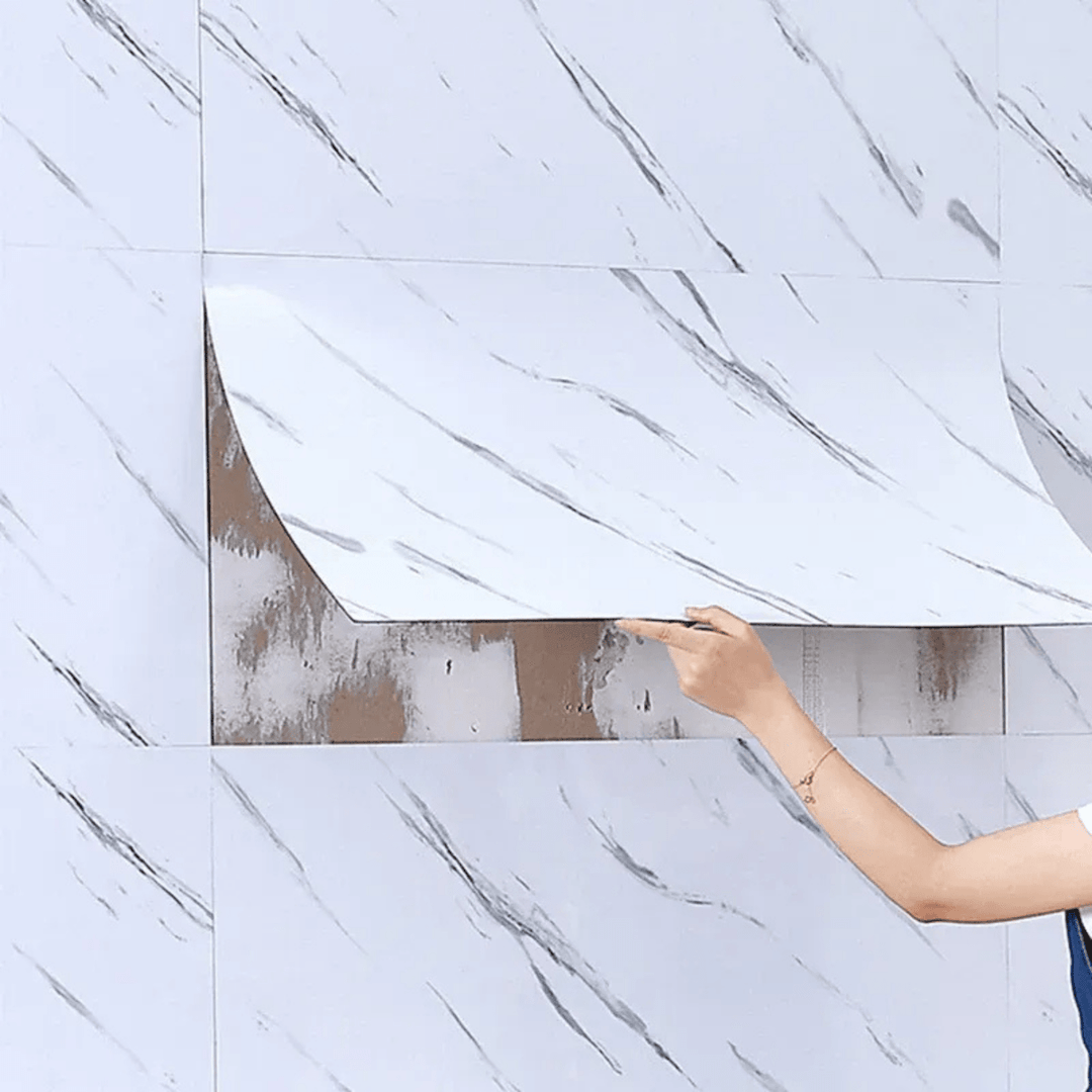 Lisslune | Self-adhesive marble PVC floor tiles 60×30 cm