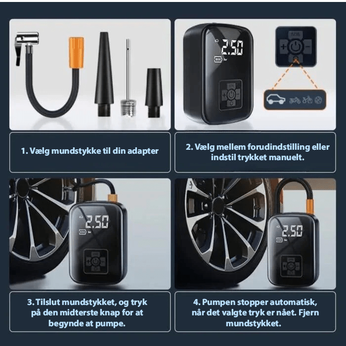 Lisslune | Compact electric air pump for tires, balls & mattresses