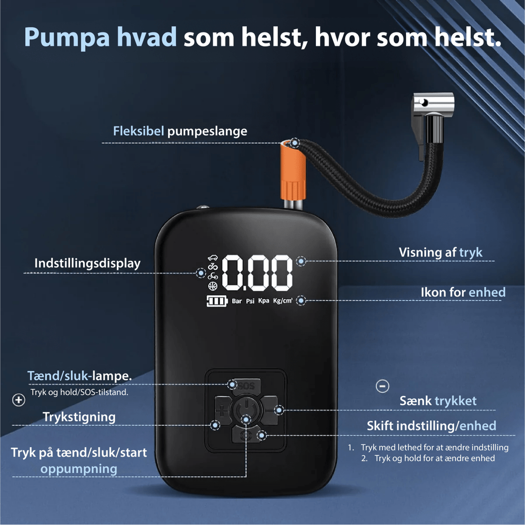 Lisslune | Compact electric air pump for tires, balls & mattresses