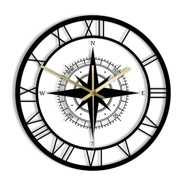 Lisslune | Nautical Compass Wall Clock