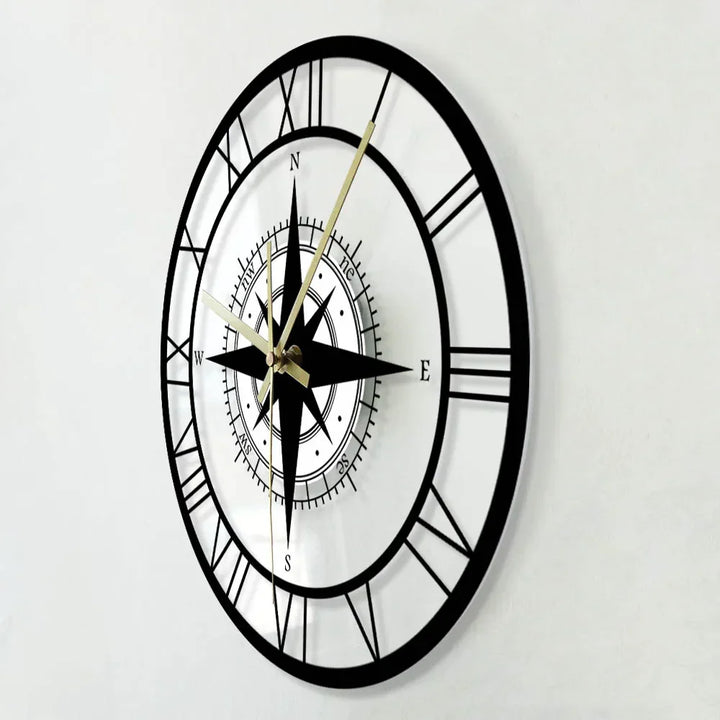 Lisslune | Nautical Compass Wall Clock