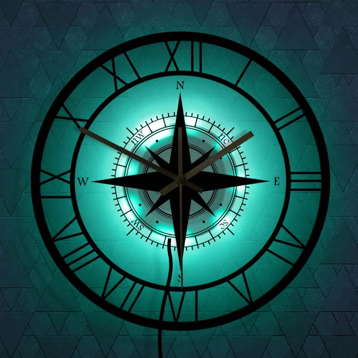 Lisslune | Nautical Compass Wall Clock