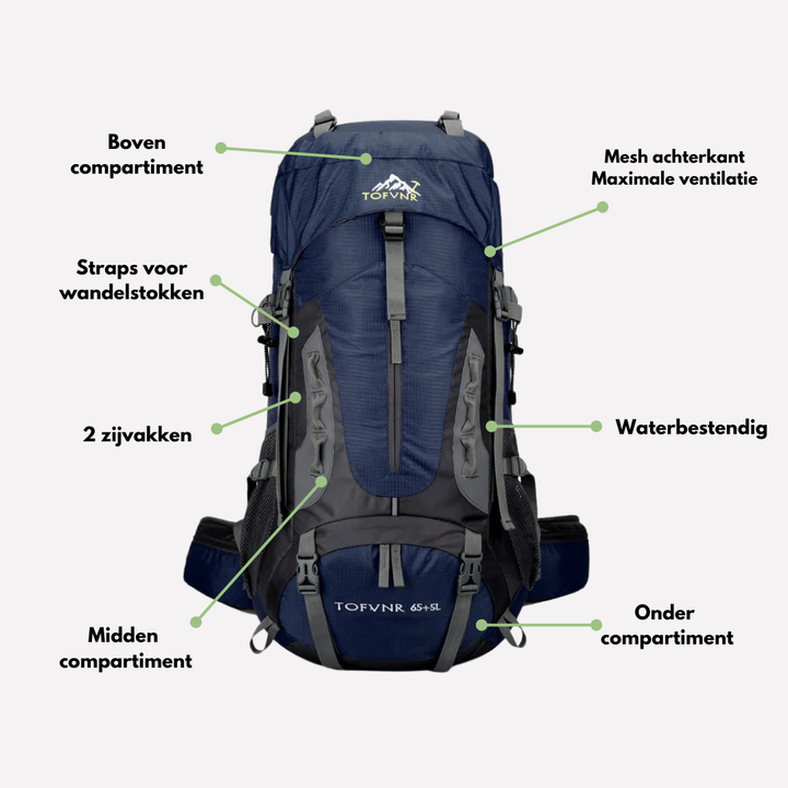Lisslune | 60L Waterproof Backpack – Spacious and Durable Bag for Outdoor Adventures