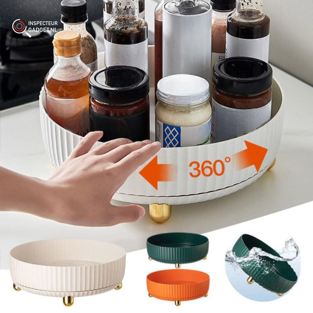 Lisslune | 360° ROTATION ORGANIZER – Rotatable storage assistant for kitchen, bathroom & office with space-saving design