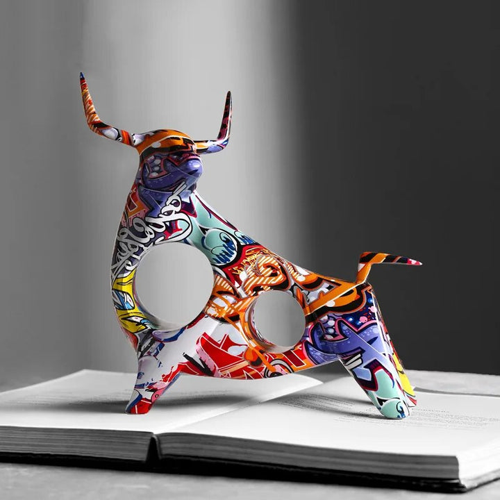 Lisslune | Art Colorful Bull Sculpture