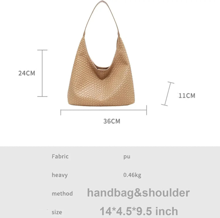 Lisslune | Bag Vegan Leather Everyday Woven Bag Shoulder Bag