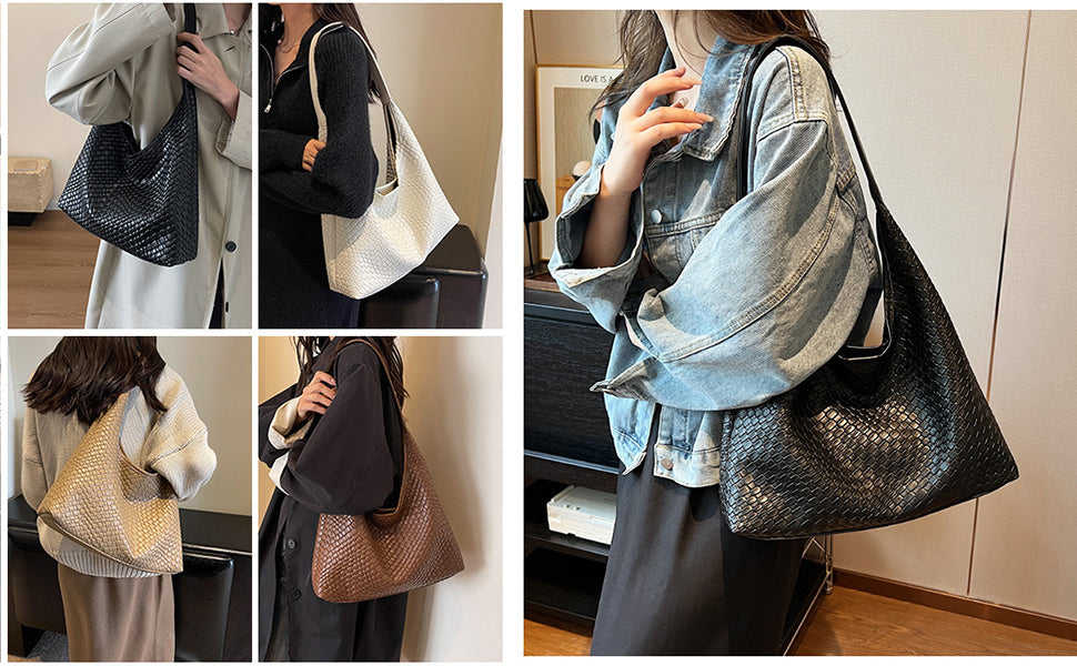 Lisslune | Bag Vegan Leather Everyday Woven Bag Shoulder Bag