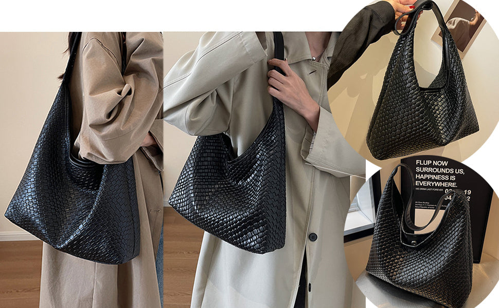 Lisslune | Bag Vegan Leather Everyday Woven Bag Shoulder Bag