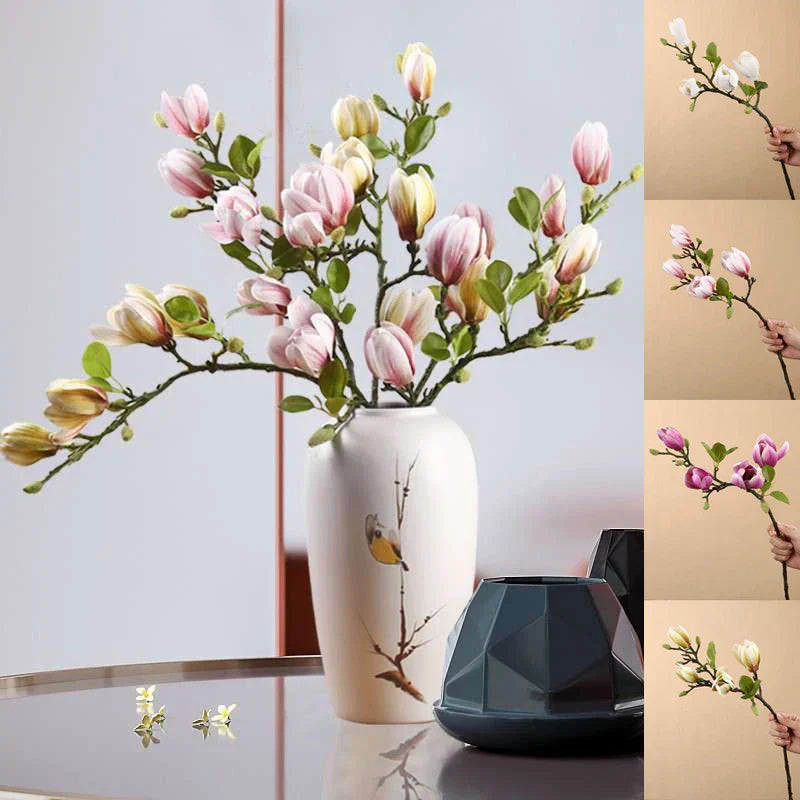 Lisslune | BlijftBloei – Atmospheric Art Branch with Realistic Magnolia Flowers
