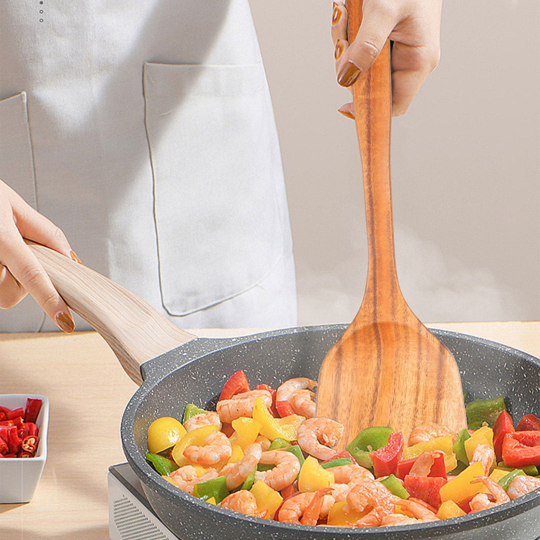 Lisslune | Elegant Eco-Friendly Teak Utensil Collection for Every Chef - Non-Scratch & Easy to Clean