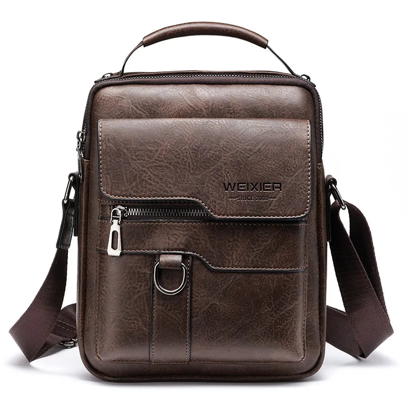 Lisslune | Men's Genuine Leather Shoulder Bag | Durable, Adjustable Strap & Ideal for Work or Leisure