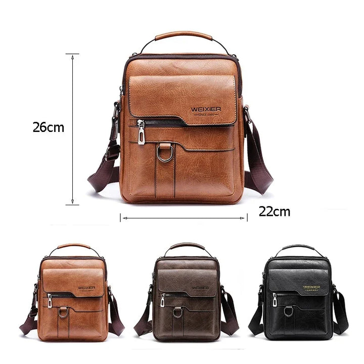 Lisslune | Men's Genuine Leather Shoulder Bag | Durable, Adjustable Strap & Ideal for Work or Leisure
