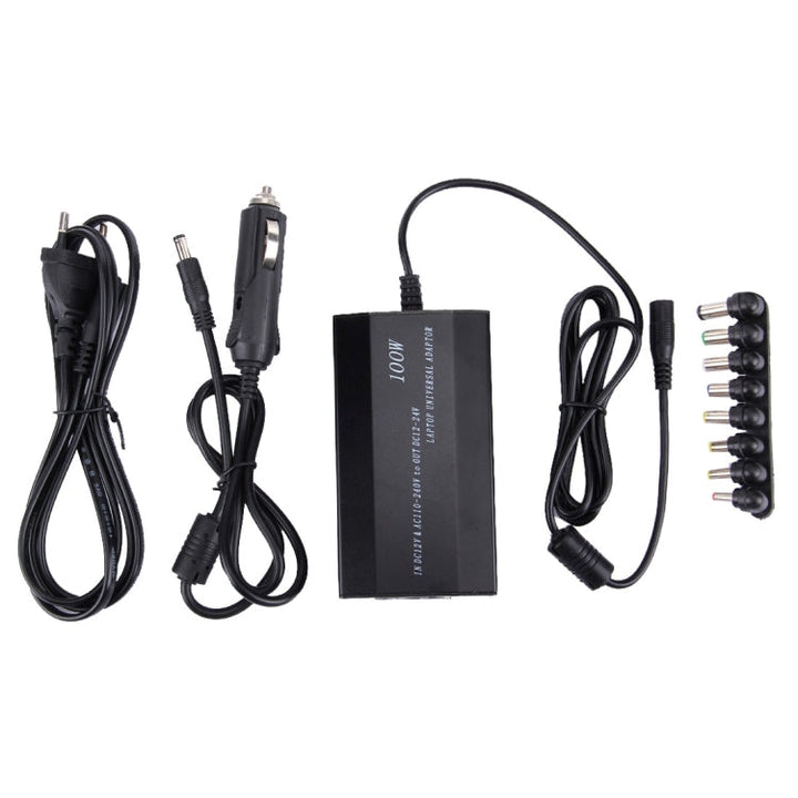 Lisslune | Laptop Notebook Power 100W Universal Charger with Car Charger & AC Power Adapter & 8 Power Adapters & 1 USB Port for Samsung, Sony, Asus, Acer, IBM, HP, DELL, EU Plug
