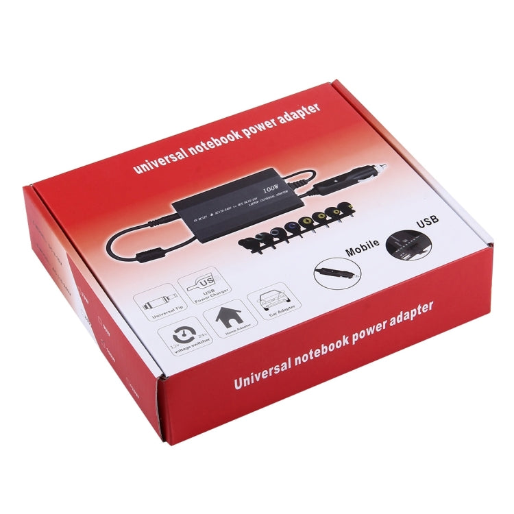 Lisslune | Laptop Notebook Power Supply 100W Universal Charger with Car Charger & AC Power Adapter & 8 Power Adapters & 1 USB Port for Samsung, Sony, Asus, Acer, IBM, HP, DELL, AU Plug