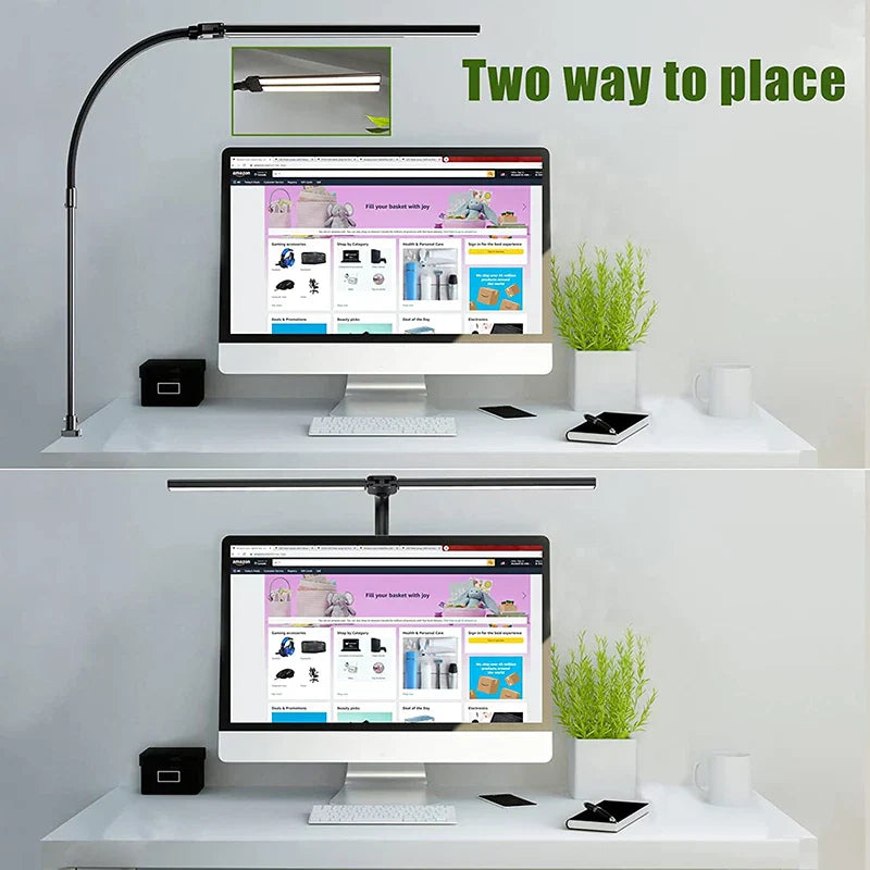 Lisslune | DeskLight - Modern Dual-Head LED Desk Lamp, Stylish Office Lighting