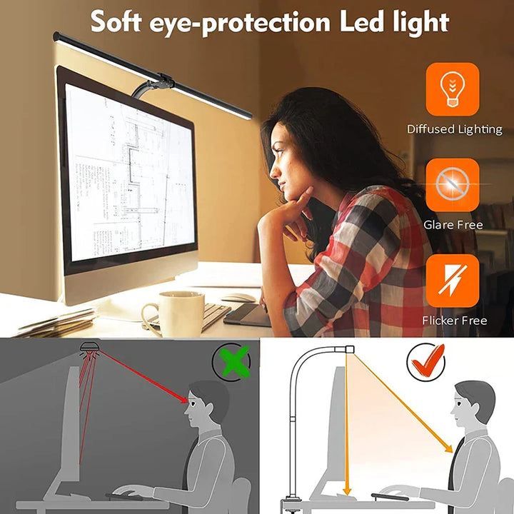 Lisslune | DeskLight - Modern Dual-Head LED Desk Lamp, Stylish Office Lighting