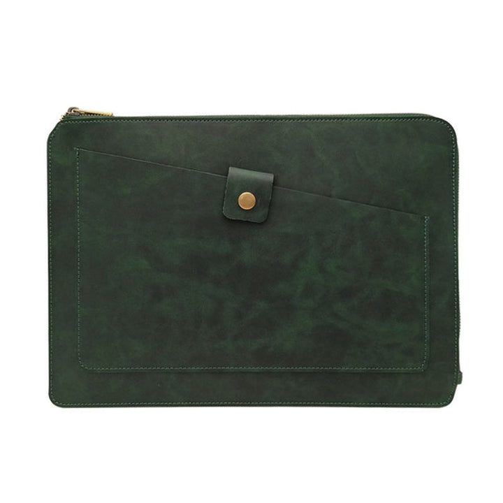 Lisslune | 11.6 Inch Genuine Leather Zipper Laptop Tablet Case, For Macbook, Samsung, Lenovo, Sony, DELL Alienware, CHUWI, ASUS, HP 11.6 Inch and Smaller Laptops (Dark Green)