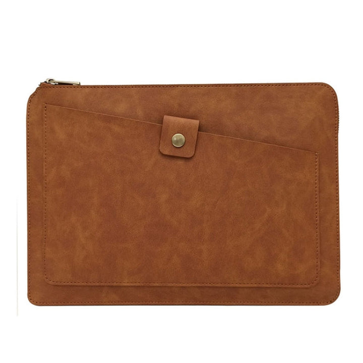 Lisslune | 11.6 Inch Genuine Leather Zipper Laptop Tablet Bag, For Macbook, Samsung, Lenovo, Sony, DELL Alienware, CHUWI, ASUS, HP 11.6 Inch and Below Laptop (Brown)