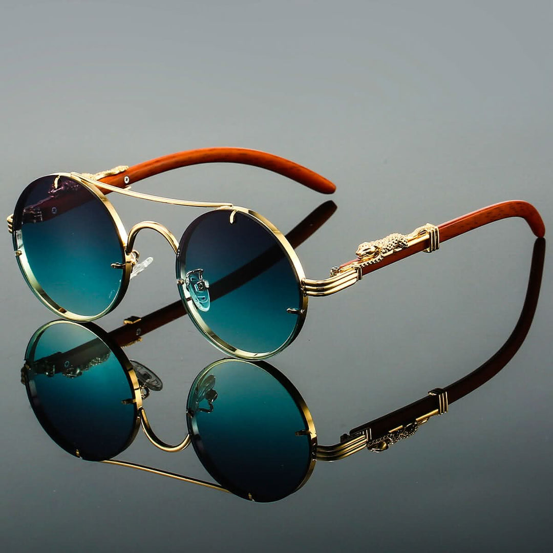 Lisslune | Men’s Oval Metal Retro Sunglasses with UV Protection
