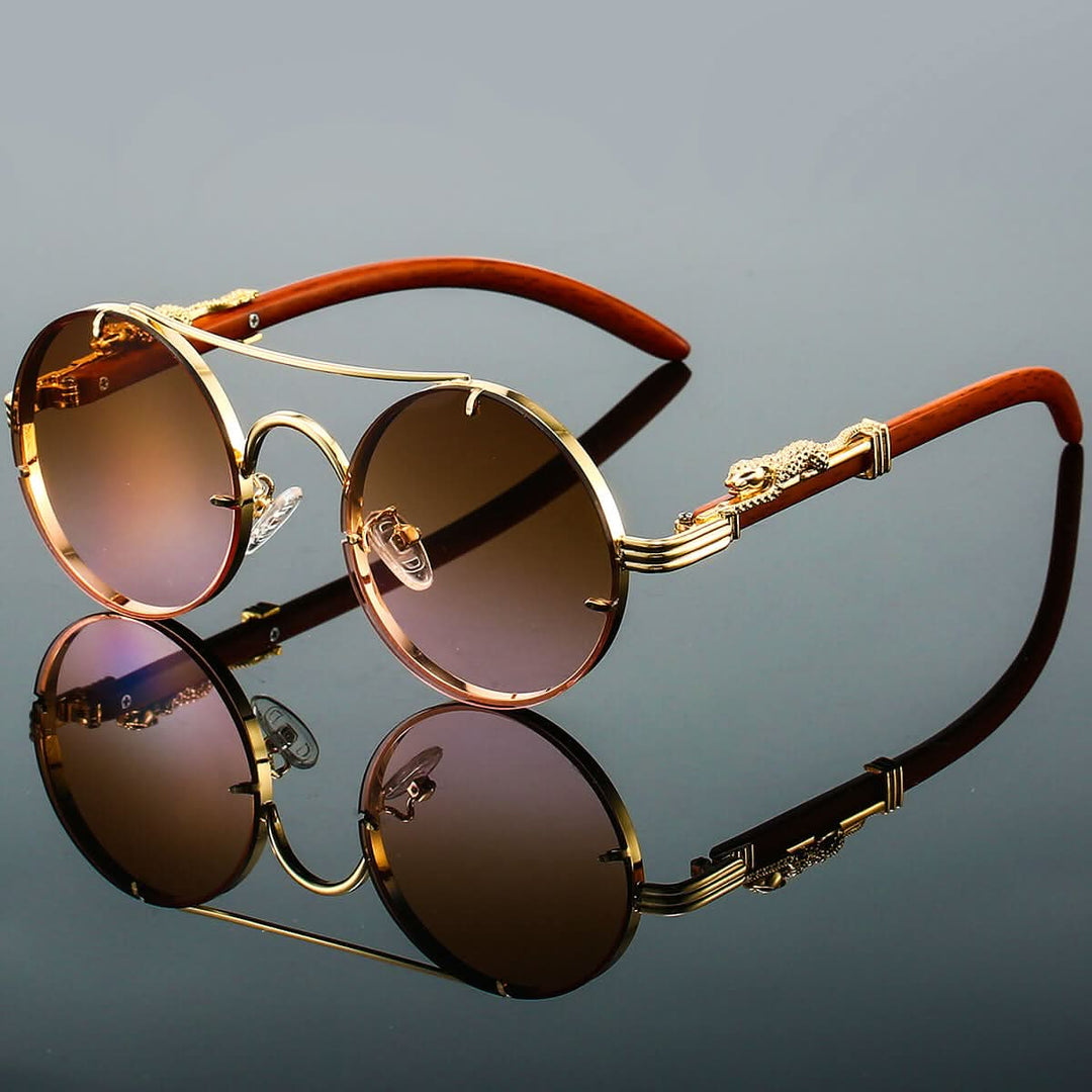 Lisslune | Men’s Oval Metal Retro Sunglasses with UV Protection