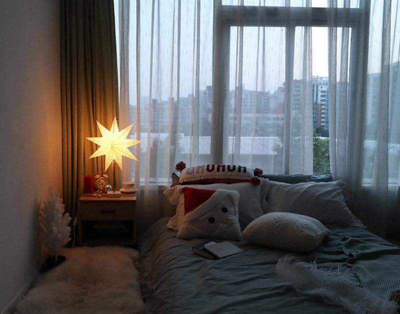 Lisslune | StellarGlow | Radiant LED Star Table Lamp – Wooden Base Ambient Light for Bedroom & Living Room Décor