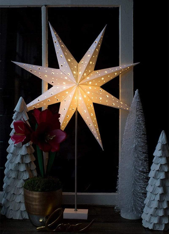 Lisslune | StellarGlow | Radiant LED Star Table Lamp – Wooden Base Ambient Light for Bedroom & Living Room Décor