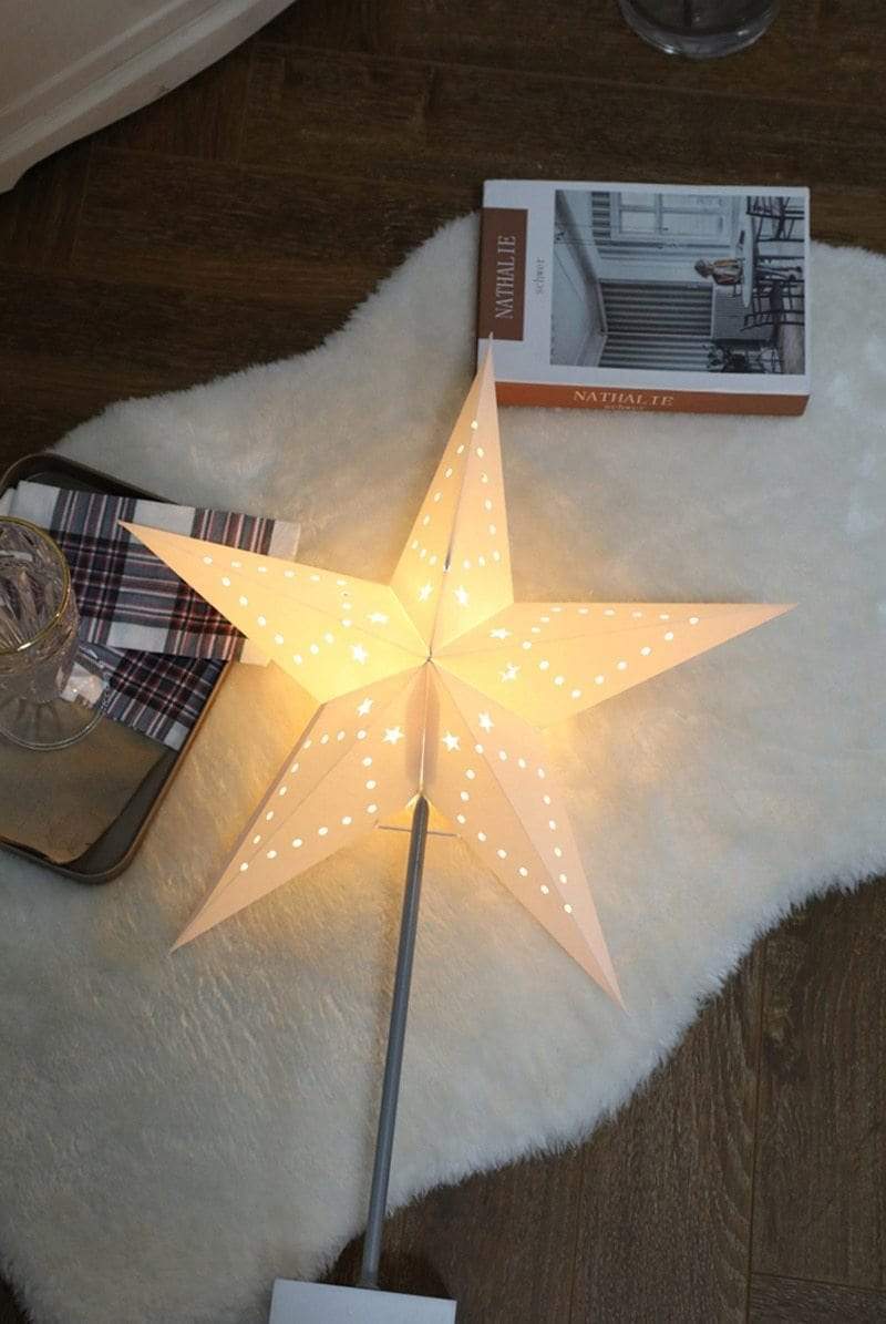 Lisslune | StellarGlow | Radiant LED Star Table Lamp – Wooden Base Ambient Light for Bedroom & Living Room Décor