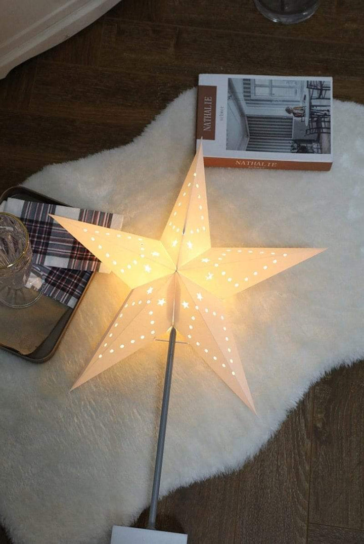 Lisslune | StellarGlow | Radiant LED Star Table Lamp – Wooden Base Ambient Light for Bedroom & Living Room Décor