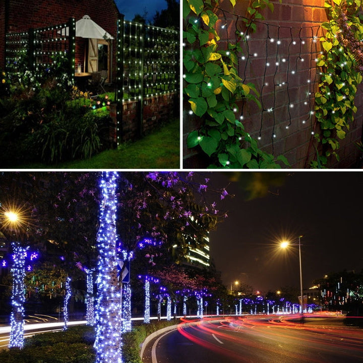 Lisslune | 200 LEDs Outdoor Waterproof Christmas Festival Decoration Solar Lamps String Lights, Length: 22m (Blue)
