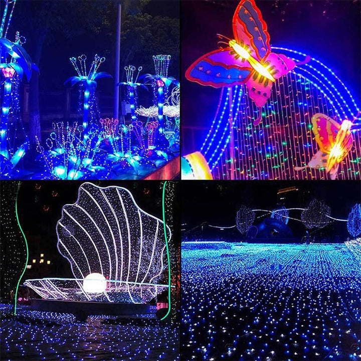 Lisslune | 200 LEDs Outdoor Waterproof Christmas Festival Decoration Solar Lamps String Lights, Length: 22m (Blue)