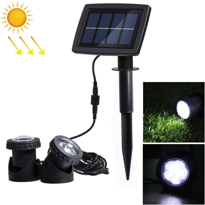 Lisslune | Two Heads LED Outdoor Waterproof Solar Underwater Spotlight Floodlight