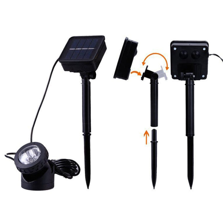Lisslune | Two Heads LED Outdoor Waterproof Solar Underwater Spotlight Floodlight