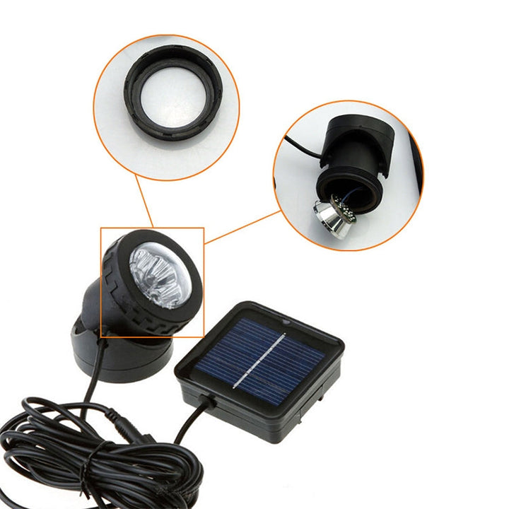 Lisslune | Two Heads LED Outdoor Waterproof Solar Underwater Spotlight Floodlight