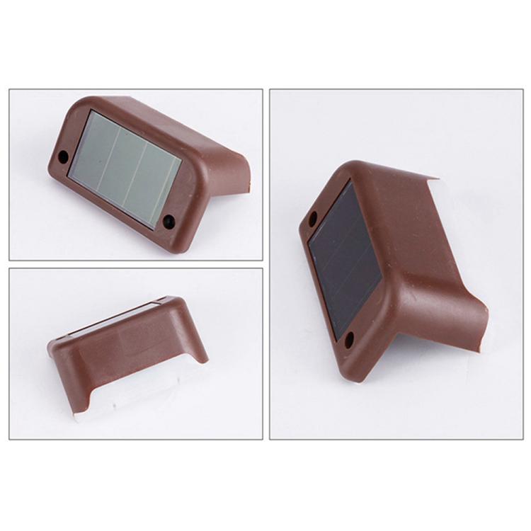 Lisslune | 12 PCS Solar Powered LED Outdoor Step Light IP65 Waterproof Garden Lamp, Warm White Light (Brown)