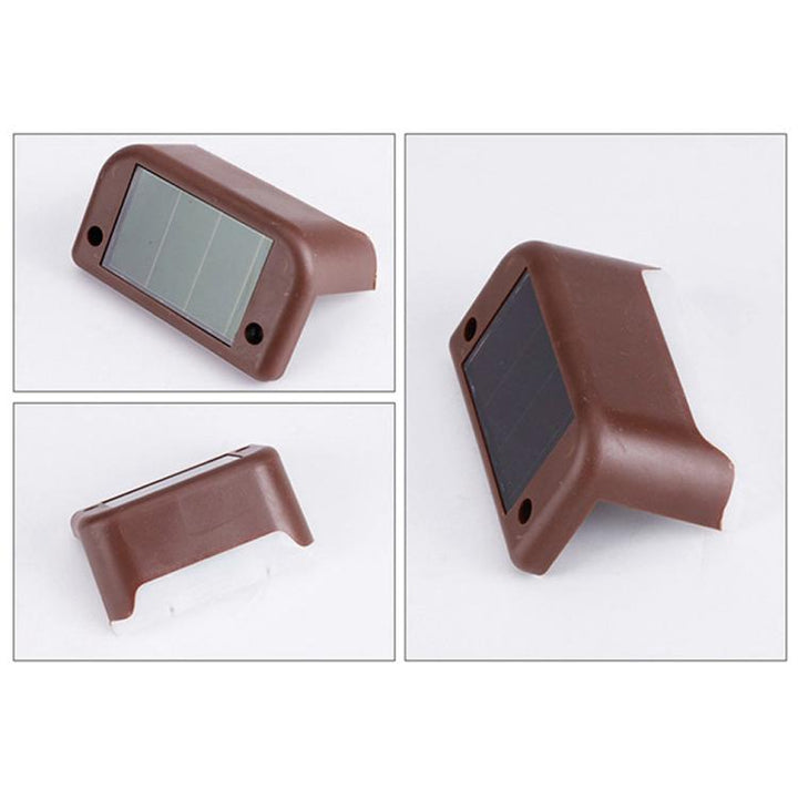 Lisslune | 12 PCS Solar Powered LED Outdoor Step Light IP65 Waterproof Garden Lamp, Warm White Light (Brown)
