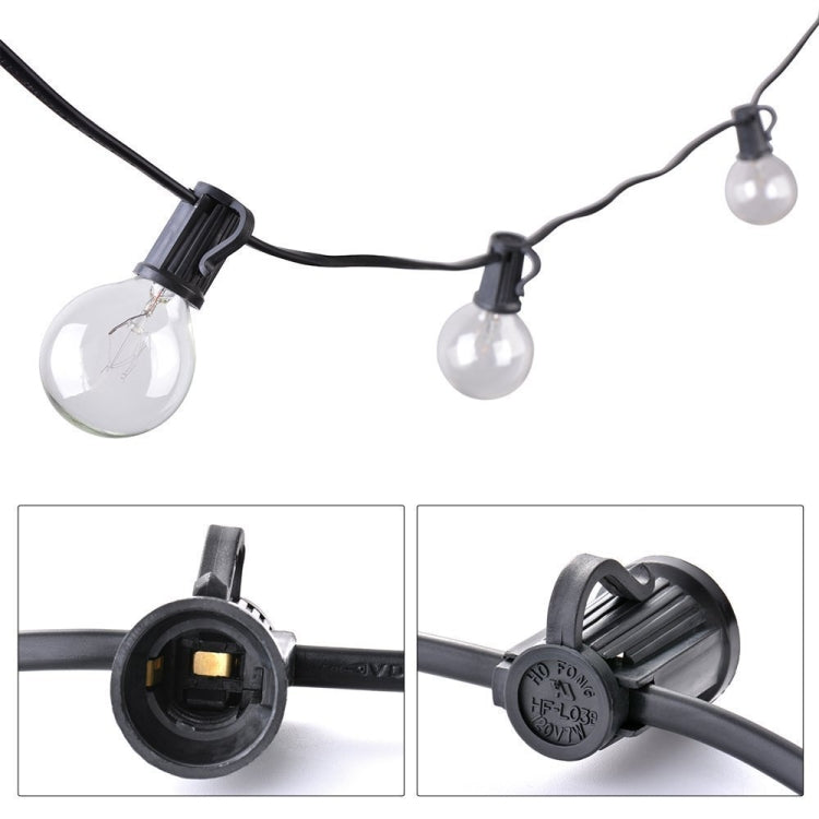 Lisslune | G40-EU-25 G40 7.6m 175W E12 IP44 waterproof Retro Filament light bulbs string, 25 light bulbs LED decorative lamp for garden, construction, bar, party, wedding, AC 220V, EU plug (Warm White)
