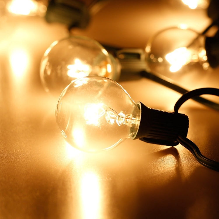 Lisslune | G40-EU-25 G40 7.6m 175W E12 IP44 waterproof Retro Filament light bulbs string, 25 light bulbs LED decorative lamp for garden, construction, bar, party, wedding, AC 220V, EU plug (Warm White)