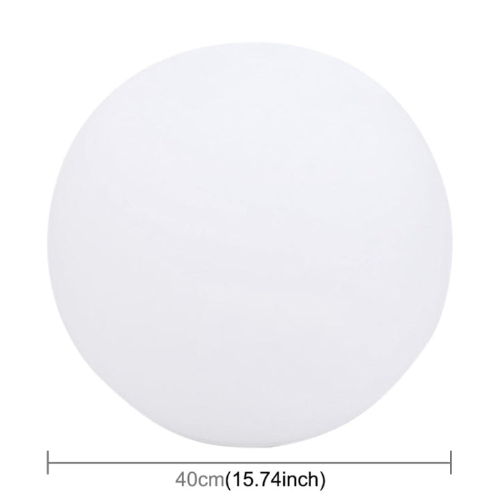 Lisslune | LEH-42321 40cm Round Ball Solar Power Lamp, Floating Garden Color Changing LED Light with 0.7W Monocrystalline Silicon Solar Panel & Remote Control (White)