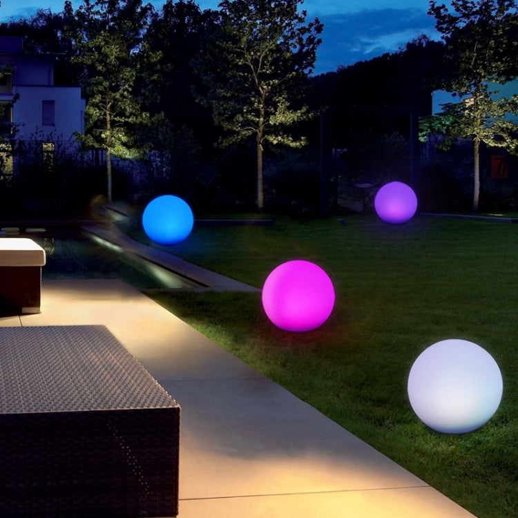 Lisslune | LEH-42321 40cm Round Ball Solar Power Lamp, Floating Garden Color Changing LED Light with 0.7W Monocrystalline Silicon Solar Panel & Remote Control (White)
