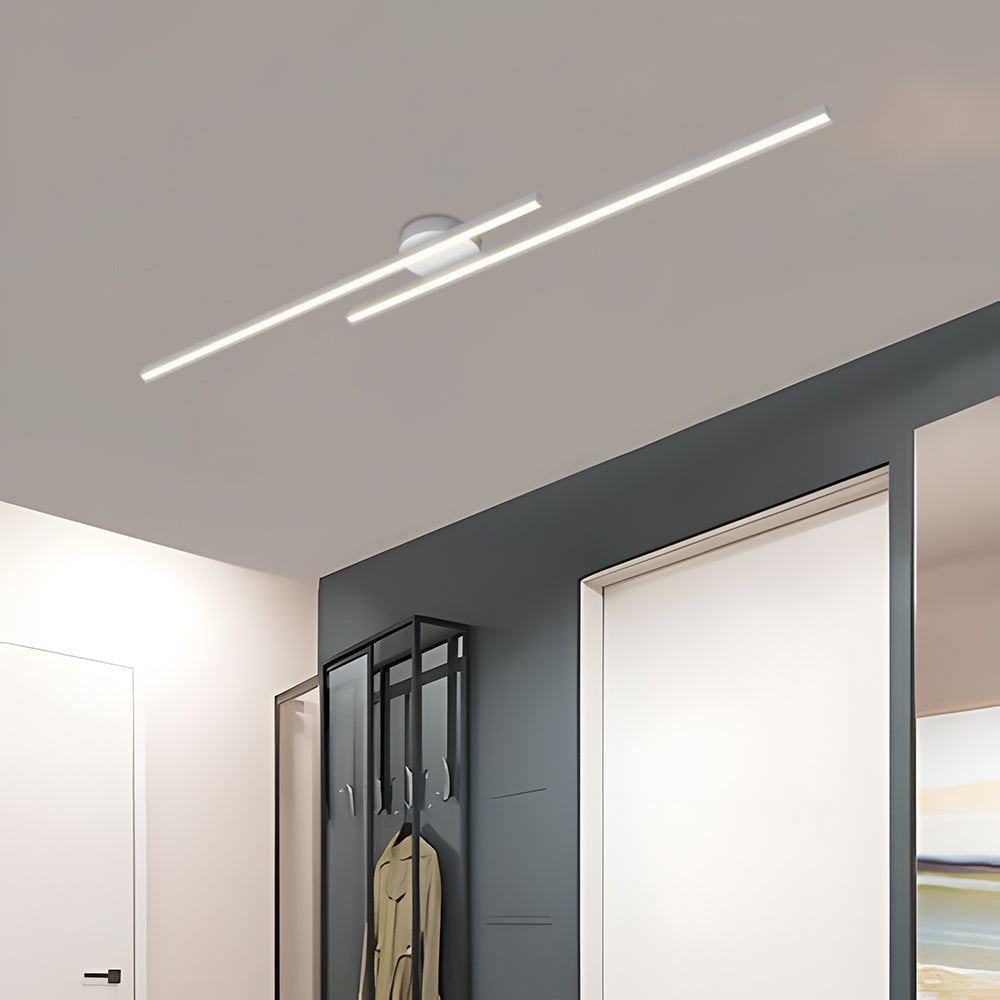 Lisslune | Modern Aluminium Semi Flush Mount LED Ceiling Light | Minimalist Design for Living Room. Bedroom & Hallway