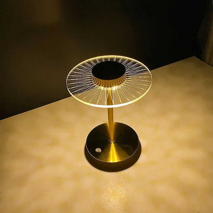 Lisslune | Cordless Rechargeable LED Crystal Disc Table Lamp